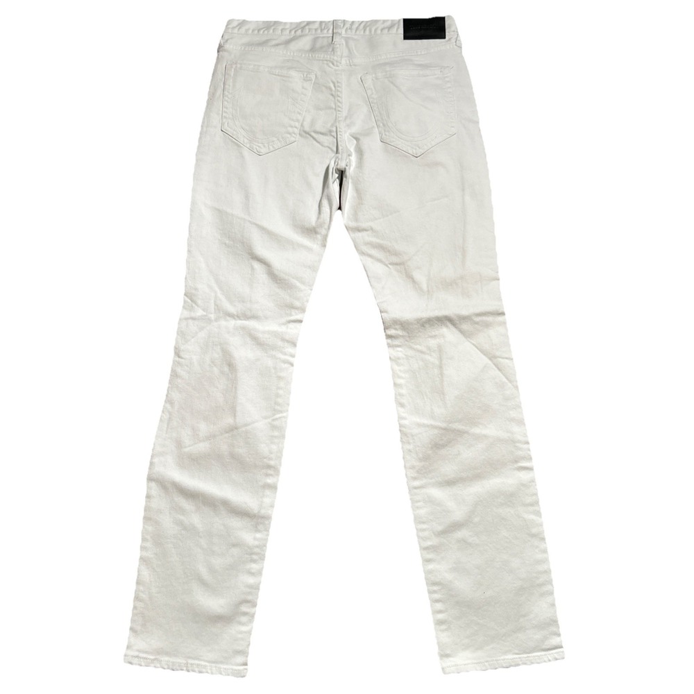 NWT True Religion Jeans Men's 31 White Geno Relaxed Slim Distressed Denim 33x33 - Picture 2 of 5